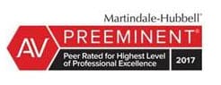 Martindale-Hubbell | AV Preeminent | Peer Rated for Highest Level of Professional Excellence 2017
