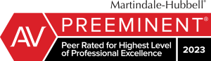 Martindale-Hubbell AV Preeminent Peer Rated for Highest Level of Professional Excellence 2023